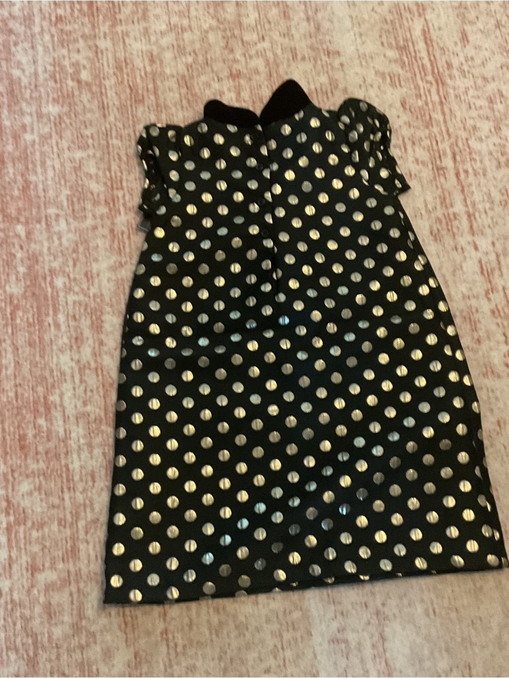 Gymboree Black Dress with Gold Polka Dots